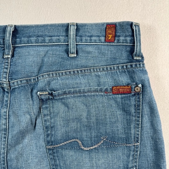 7 for All Mankind Jeans Mens 38 Blue Austyn Straight Mid Rise Medium Wash - Picture 11 of 12